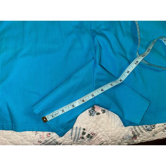 VINTAGE 60's TURQUOISE PSYCHEDELIC PRINT MOD COTTON ROMPER PLAYSUIT BEACHWEAR S - Picture 10 of 10